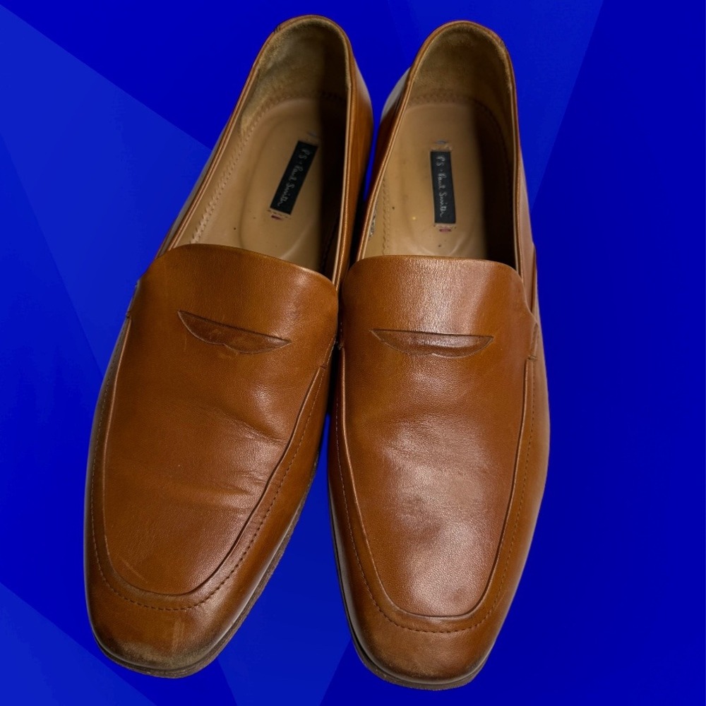 Paul‎ Smith Leather Loafers Men's Size 9 (US 10) Tan Brown Slip On Dress Shoes